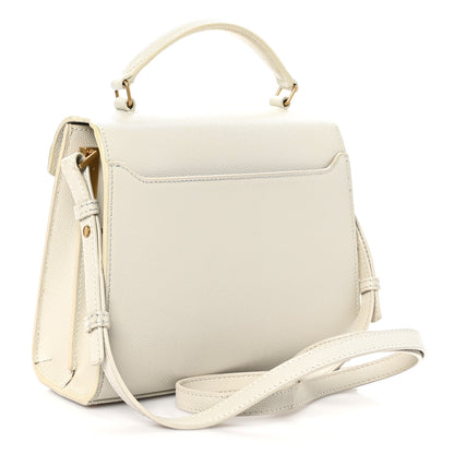 Saint Laurent Grain de Poudre Mini Classic Monogram Cassandra Top Handle Vintage White 3 of 11