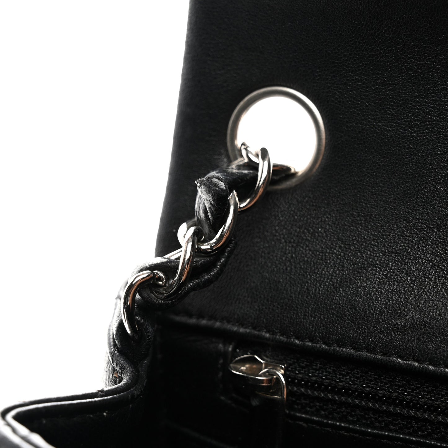 Lambskin Quilted Mini Square Flap Black
