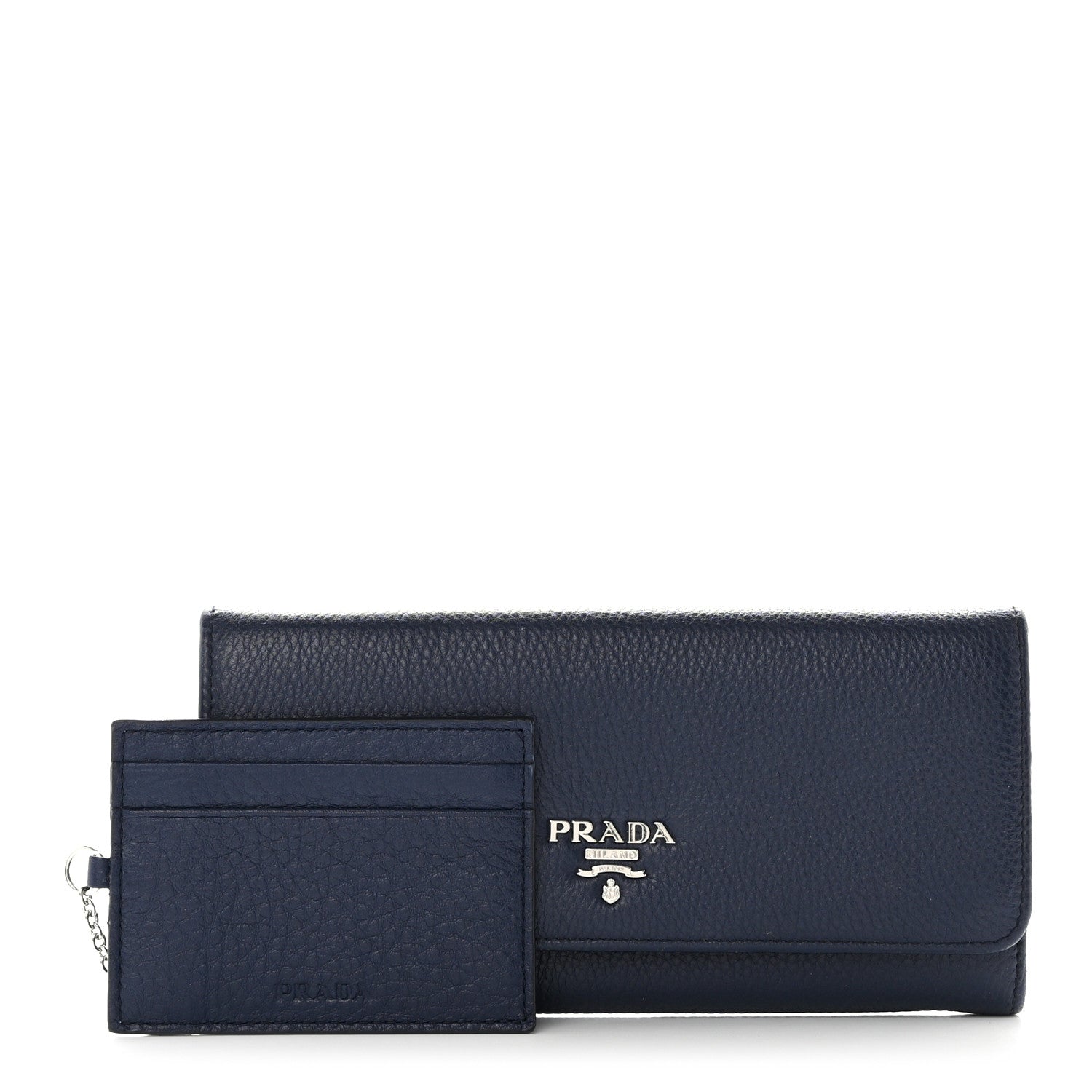 Prada Vitello Phenix Continental Flap Wallet Baltico 3 of 8