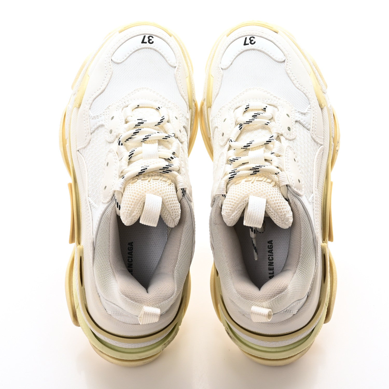 Balenciaga Fabric Mesh Womens Triple S Sneakers 37 White 2 of 8