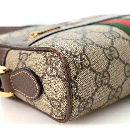 Gucci GG Supreme Monogram Web Mini Ophidia Shoulder Bag Brown 9 of 10