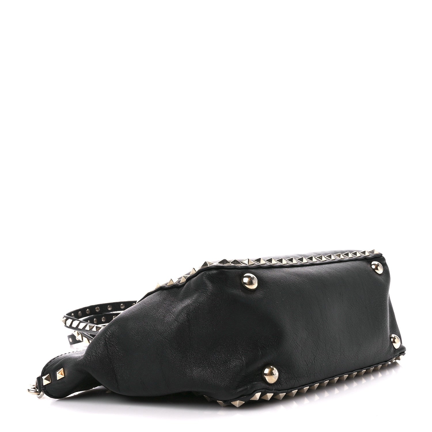 Valentino Garavani Vitello Small Rockstud Tote Black 4 of 11
