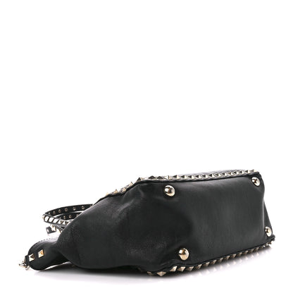 Valentino Garavani Vitello Small Rockstud Tote Black 4 of 11