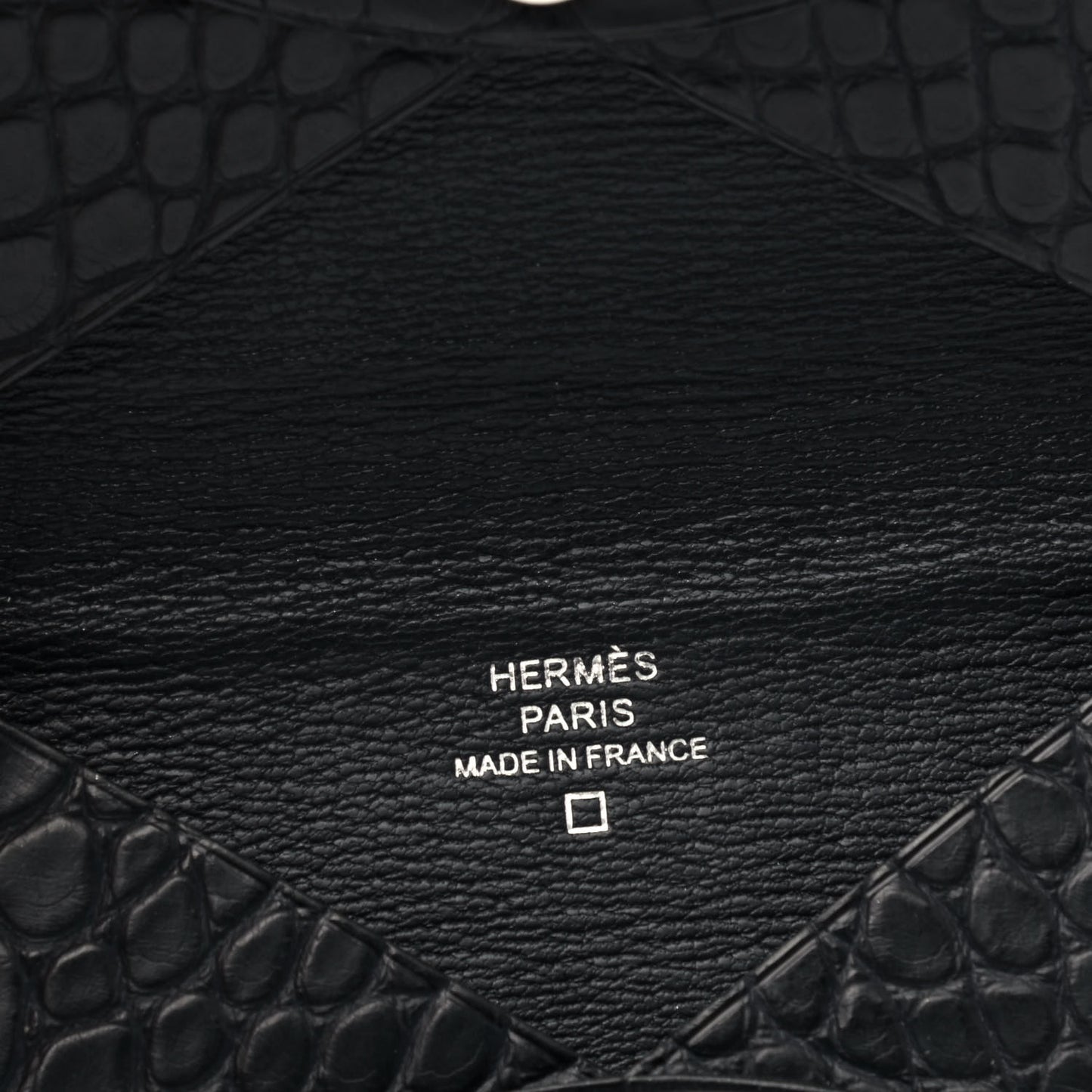 Matte Alligator Calvi Card Case Bleu Marine