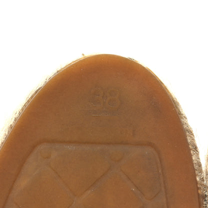 Chanel Lambskin CC Espadrilles 38 Beige Black 7 of 11
