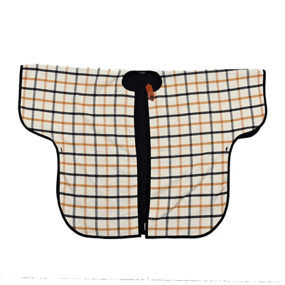 Hermes Wool Cashmere Sikkim Calfskin Reversible Camail Poncho Navy Camail 1 of 5