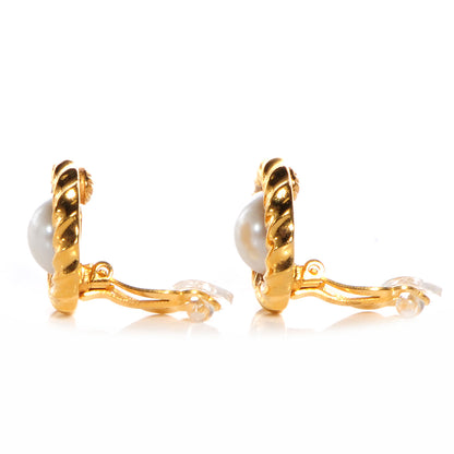 Chanel Pearl Clip On Earrings Gold 3 of 4