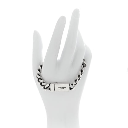 Saint Laurent Metal Curb Chain Bracelet Oxidized Silver 5 of 8