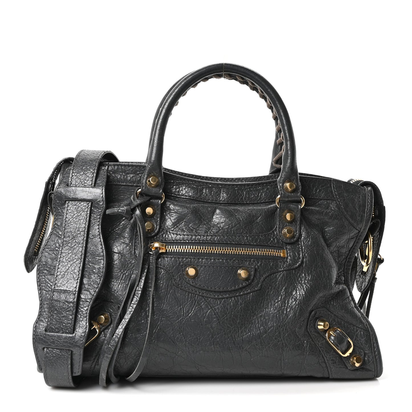 Agneau Classic Gold Hardware S City Gris Fossile