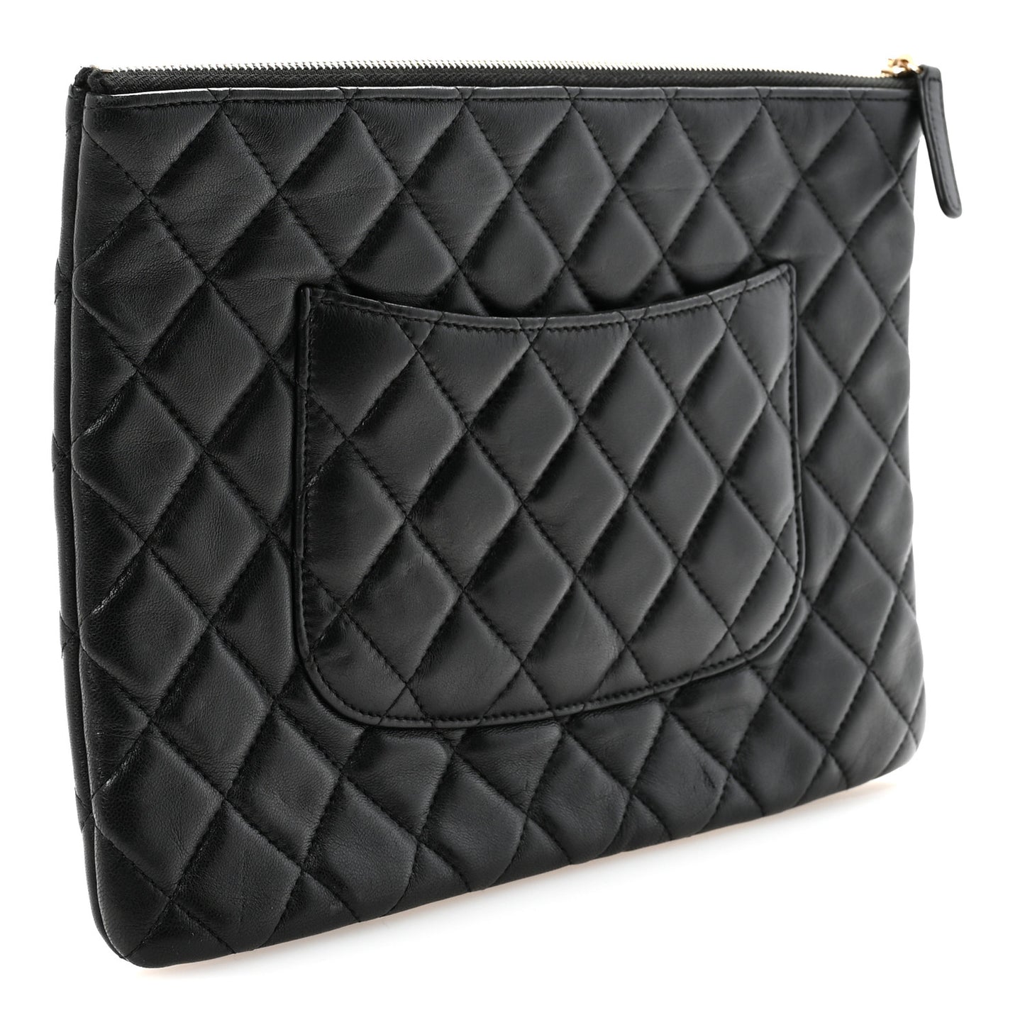 Lambskin Metallic Calfskin Quilted Crocodile Embossed Clutch 2.55 Reissue Cosmetic Case Gold