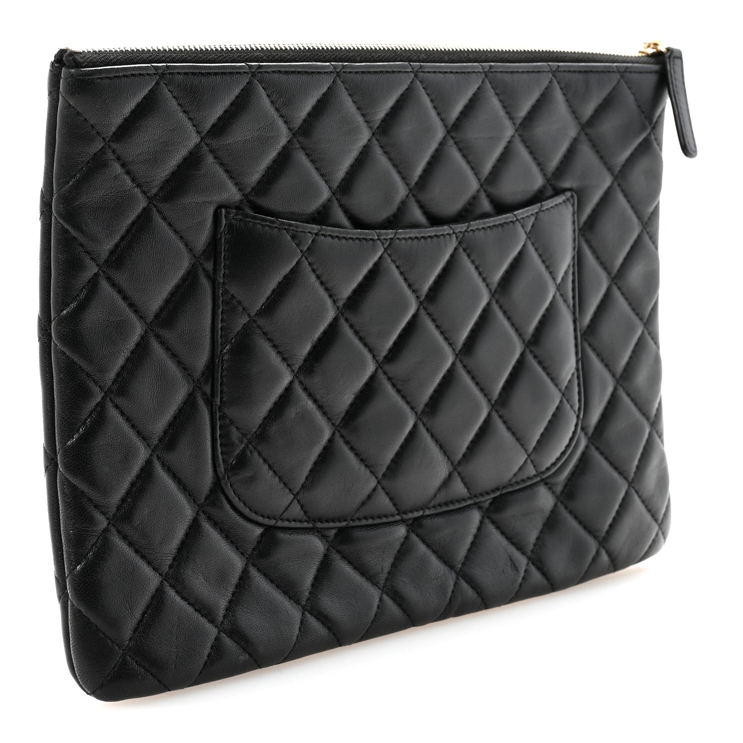 Chanel Lambskin Metallic Calfskin Quilted Crocodile Embossed Clutch 2.55 Reissue Cosmetic Case Gold 3 of 6