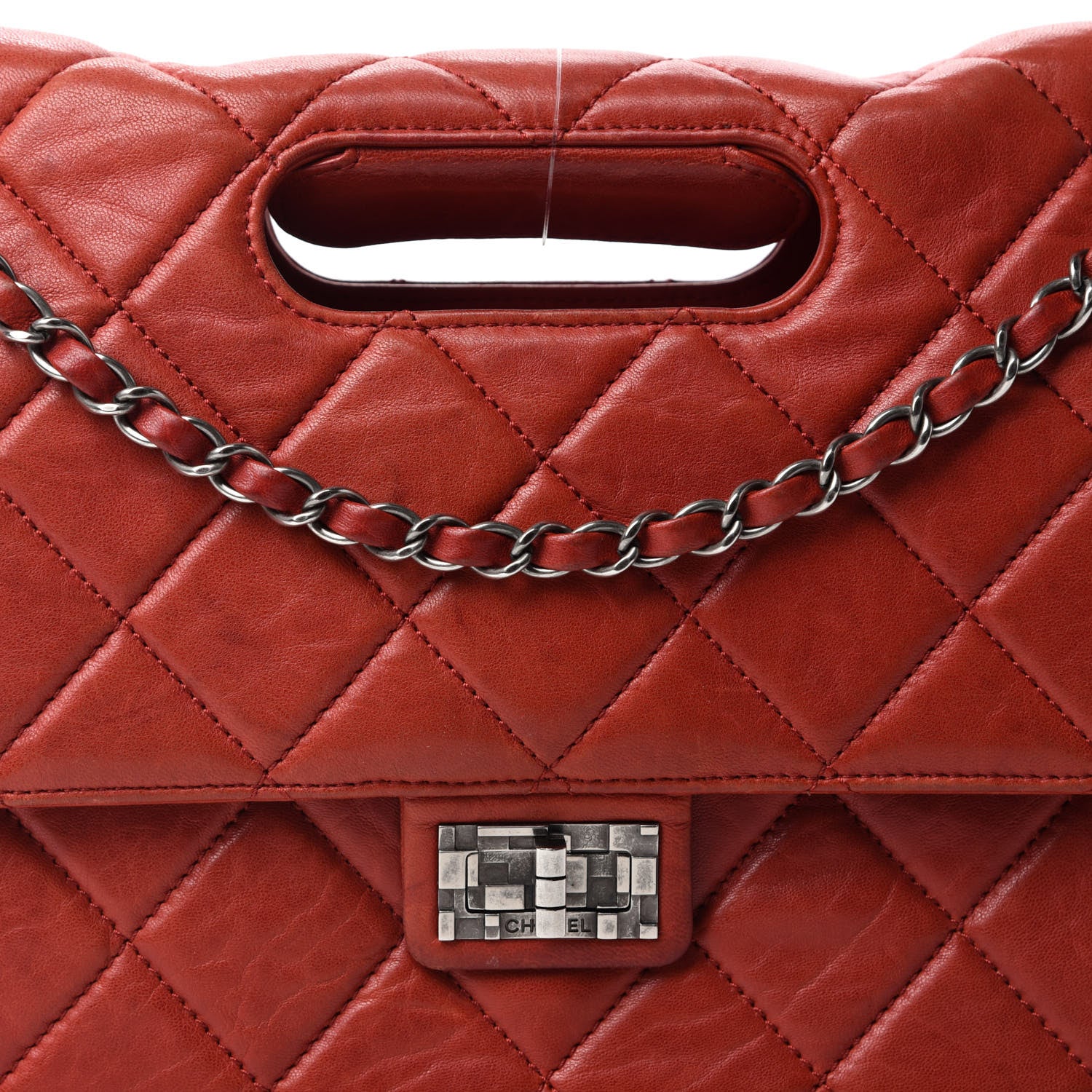 Chanel Washed Lambskin Jumbo Take Away Flap Red 11 of 14