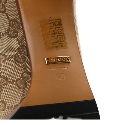Gucci Monogram Malaga Kid Lisa Mid Heel Boots 40 Beige Ebony 6 of 9