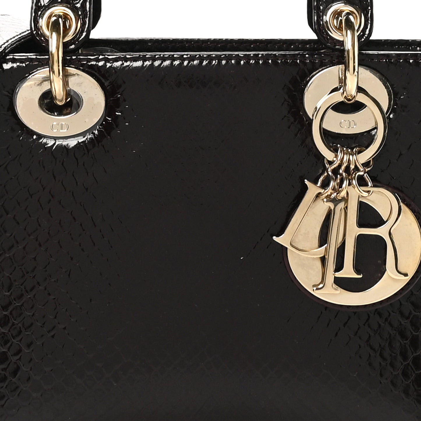 Snakeskin Small Lady Dior Burgundy