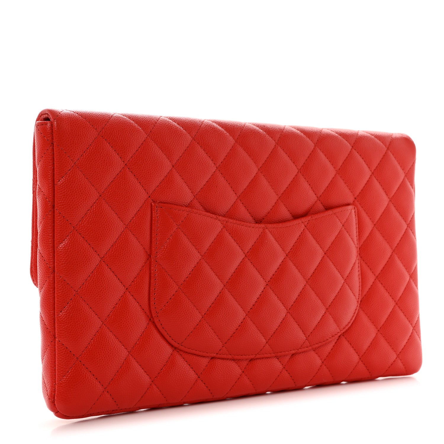Chanel Caviar Quilted Flap Clutch Red 3 of 7