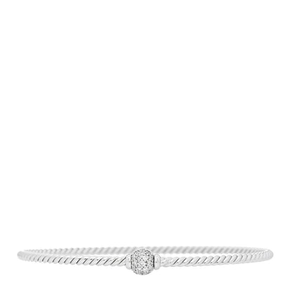 David Yurman 18K White Gold Diamond 2.6mm Solari Center Station Bracelet 1 of 3
