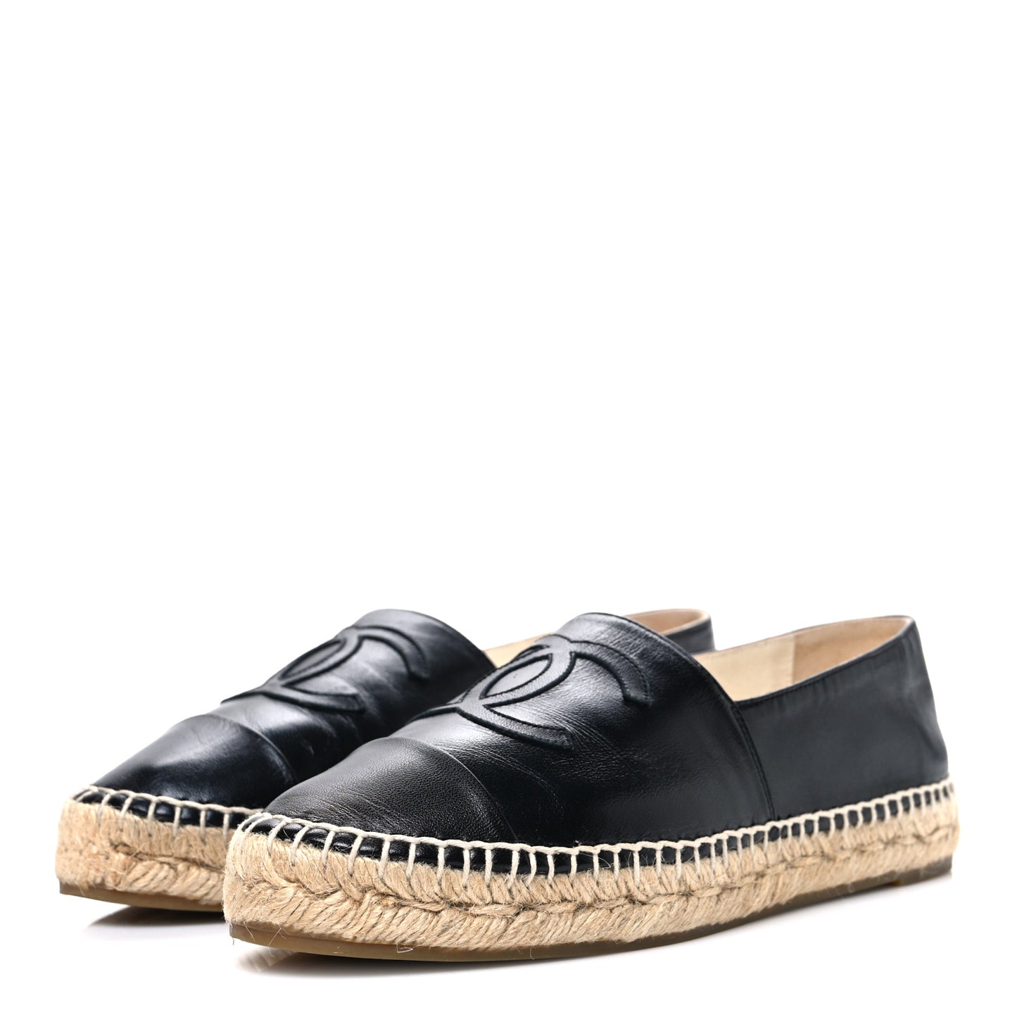 Lambskin CC Espadrilles 37 Black