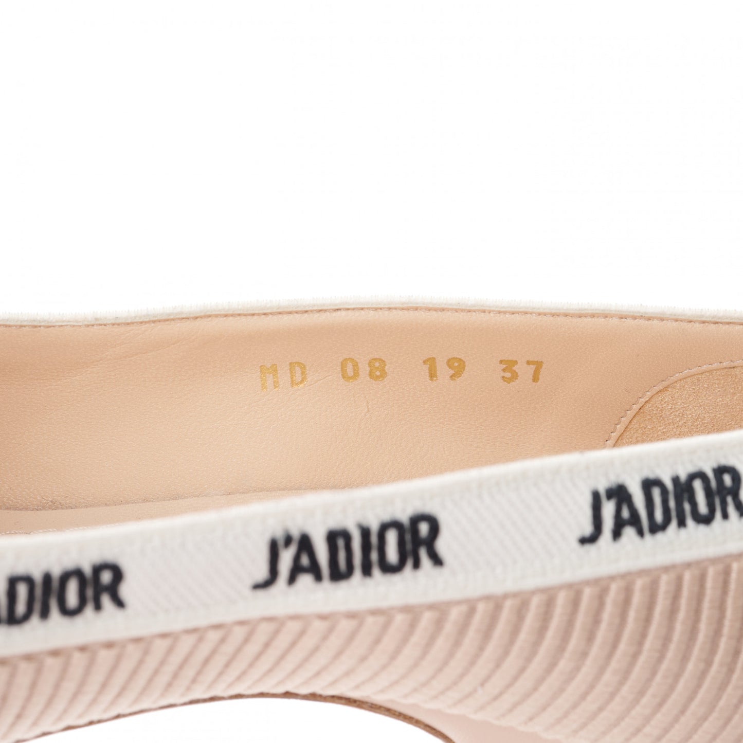 Technical Canvas Ribbon Embroidered J'Adior 65mm Pumps 37 Powder Nude