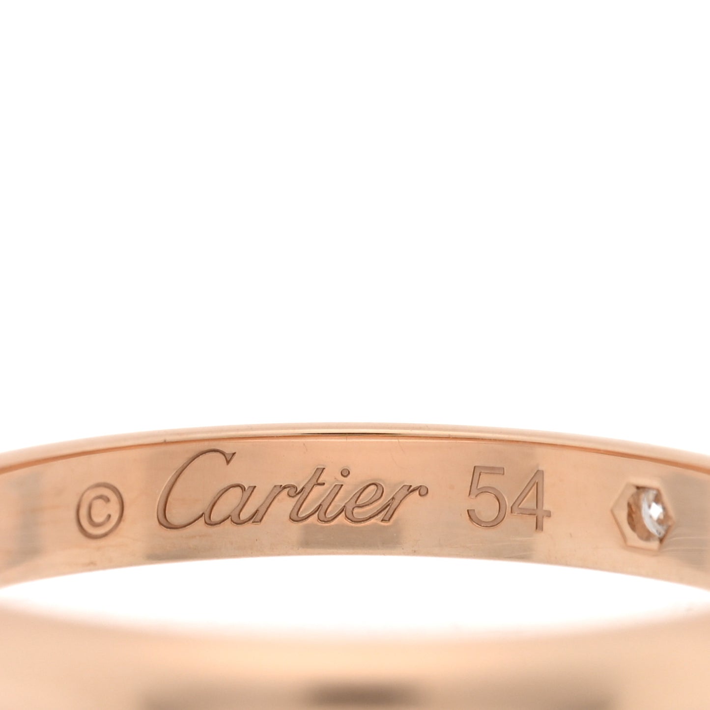 18K Pink Gold Diamond 2.6mm 1895 Wedding Band Ring 54 6.75