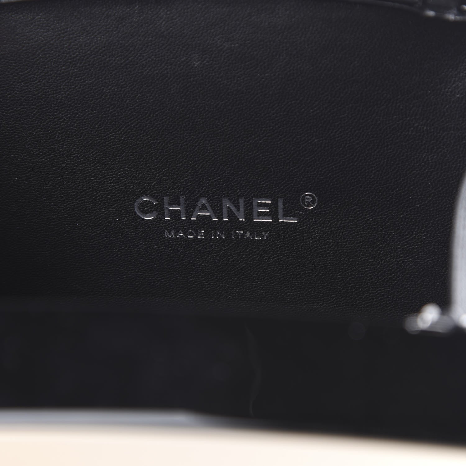 Chanel Plexiglass Compact Box Clutch Black Ivory 6 of 10