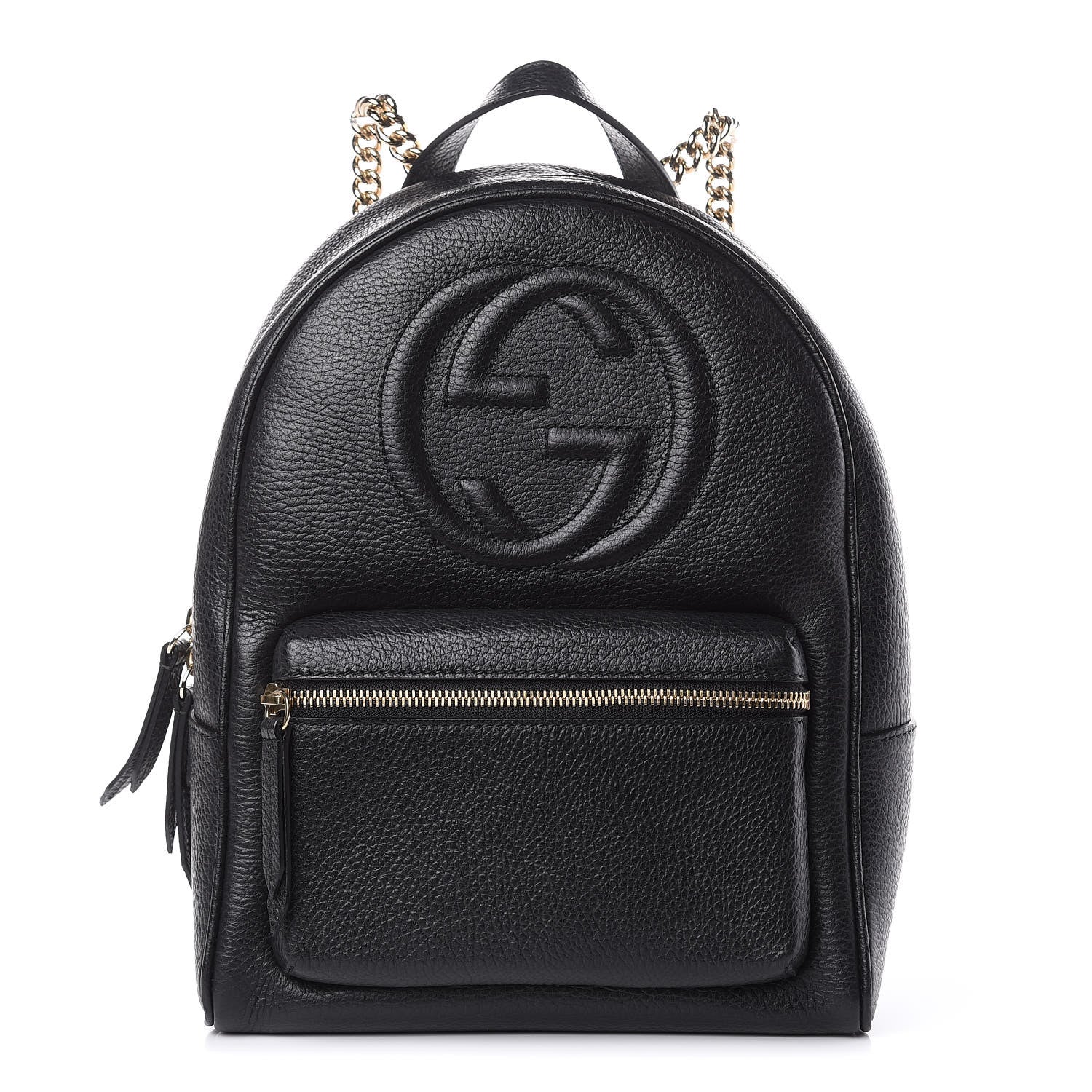 Gucci Pebbled Calfskin Soho Chain Backpack Black 1 of 9