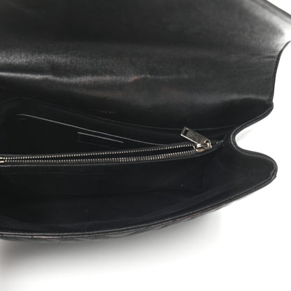 Saint Laurent Sheepskin Matelasse Chevron Monogram Large College Satchel Black 5 of 11