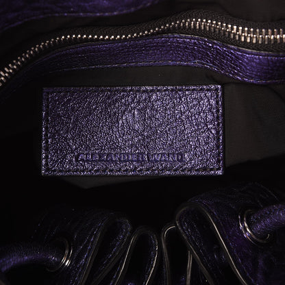 Alexander Wang Metallic Pebbled Lambskin Diego Purple Rhodium Hardware 6 of 7