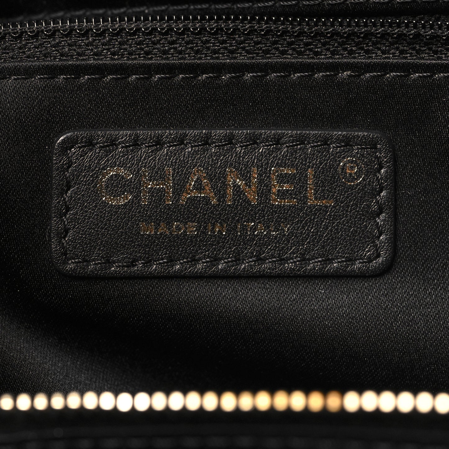 Lambskin Quilted CC Pocket Shopping Tote Black