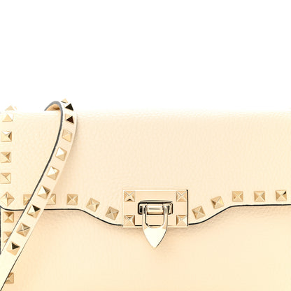 Valentino Garavani Pebbled Calfskin Medium Rockstud Flip Lock Crossbody Bag Light Ivory 7 of 10