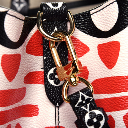 Louis Vuitton Monogram Giant Crafty NeoNoe MM Creme Rouge Black 11 of 12