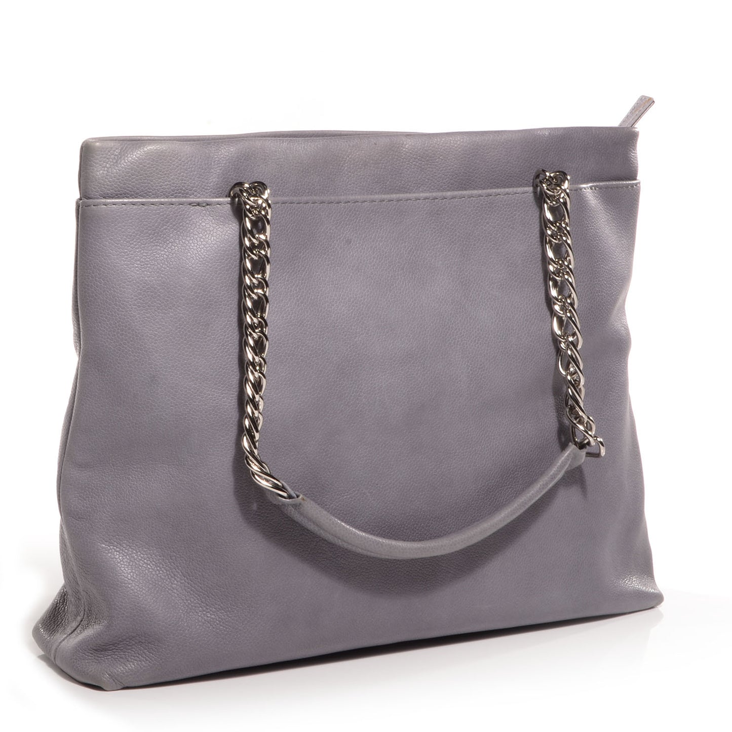 Caviar Large CC Tuck Tote Grey
