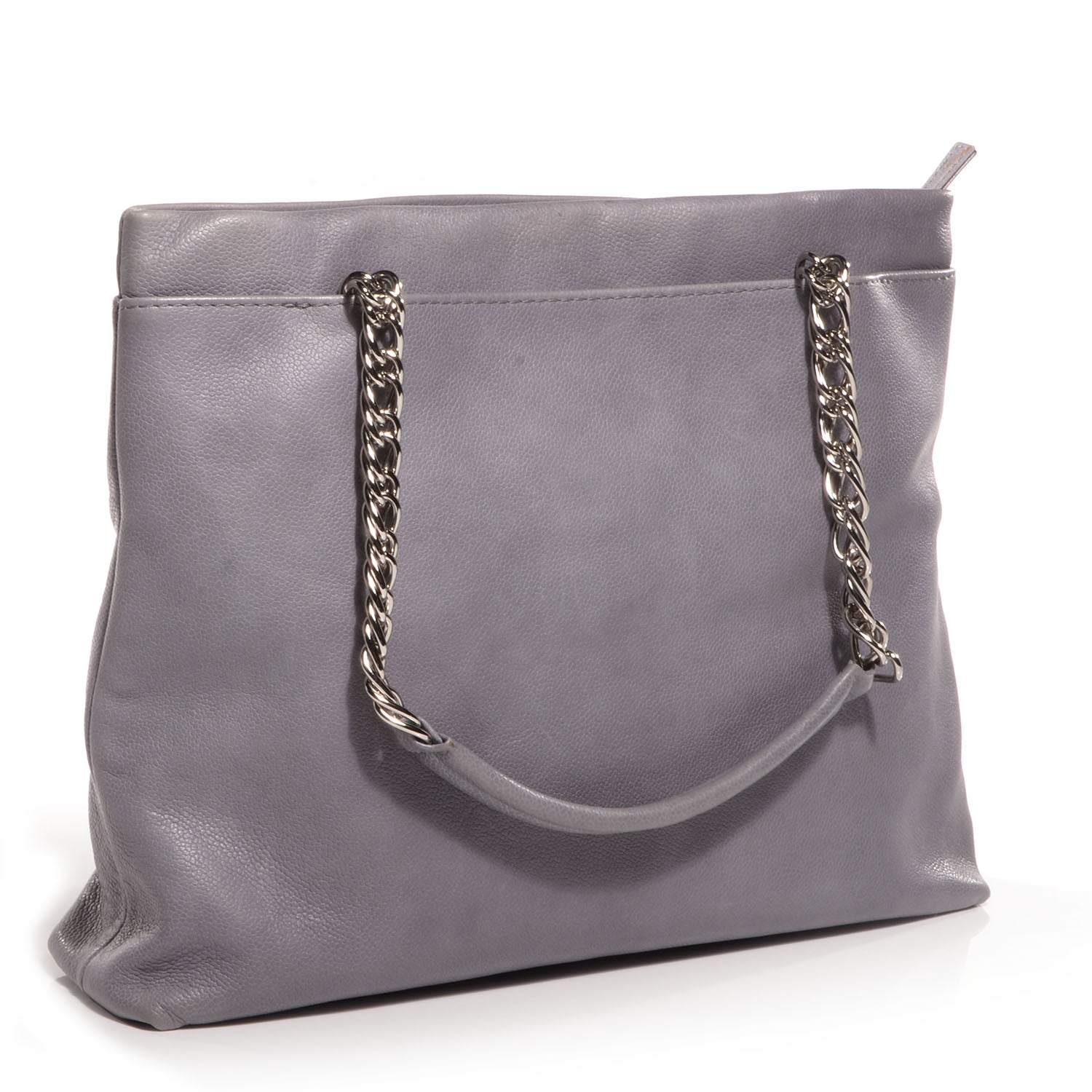 Chanel Caviar Large CC Tuck Tote Grey 3 of 7