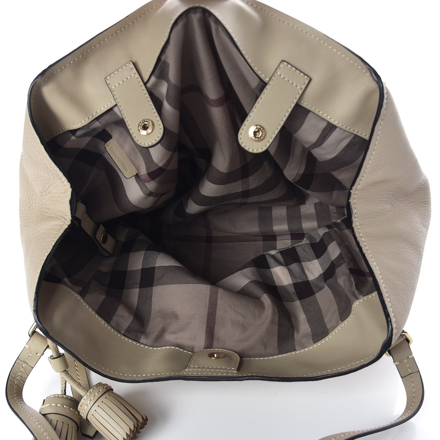 Burberry Grainy Calfskin Small Canterbury Tote Beige 5 of 18