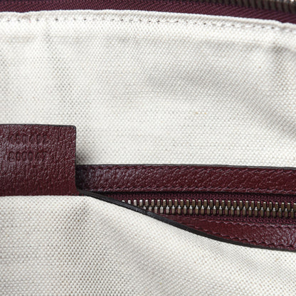 Gucci Suede Daino Textured Dollar Calfskin Web Large Neo Vintage Duffle Bag Romantic Cerise Chardonnay 8 of 9