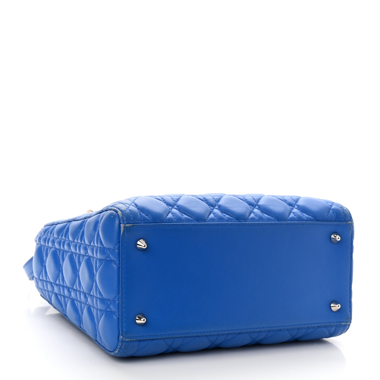 Christian Dior Lambskin Cannage Medium Lady Dior Blue Persan 4 of 16
