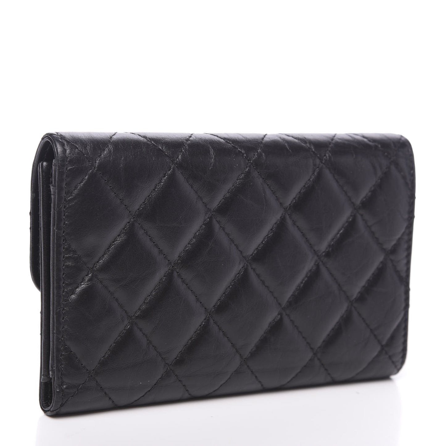 Aged Calfskin Quilted Reissue Medium Flap Wallet So Black