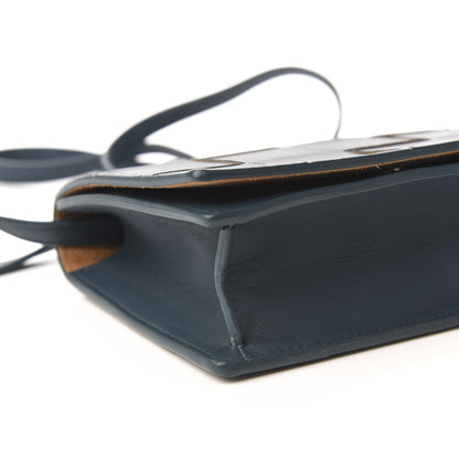 Bottega Veneta Lambskin Maxi Intrecciato Mini Cassette Crossbody Bag Petrol Blue 5 of 8