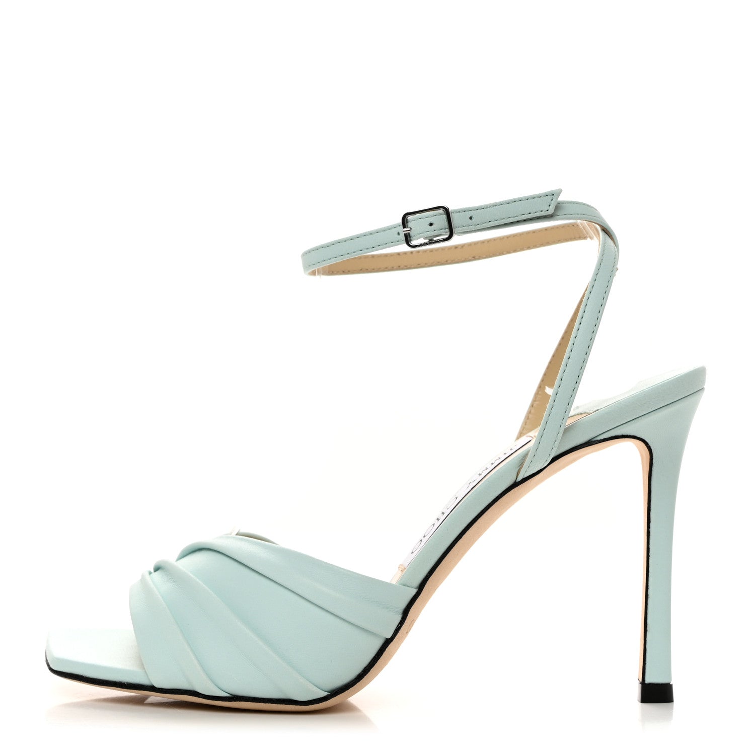 Jimmy Choo Luxe Nappa Basil 95 Sandals 37 Powder Blue 1 of 8