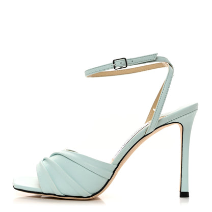 Jimmy Choo Luxe Nappa Basil 95 Sandals 37 Powder Blue 1 of 8