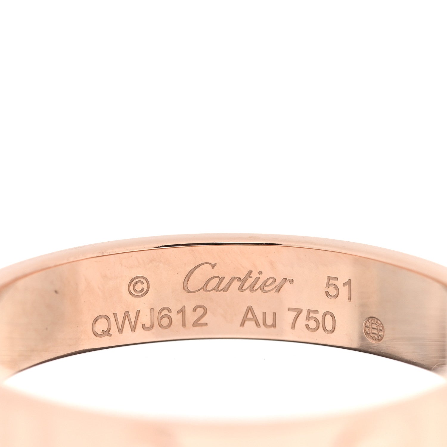 Cartier 18K Pink Gold 3.5mm LOVE Wedding Band Ring 51 5.75 4 of 5
