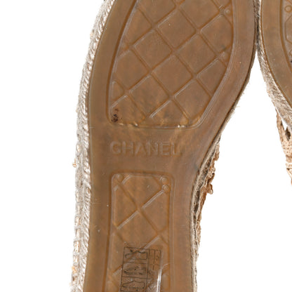 Chanel Raffia Fabric CC Espadrilles 36 Beige Black 8 of 12