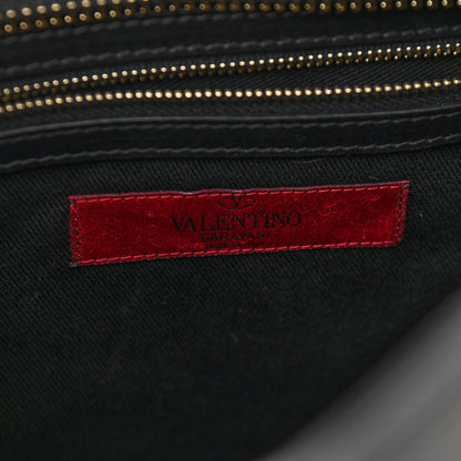 Valentino Garavani Vitello Rockstud Double Handle Tote Black 7 of 12
