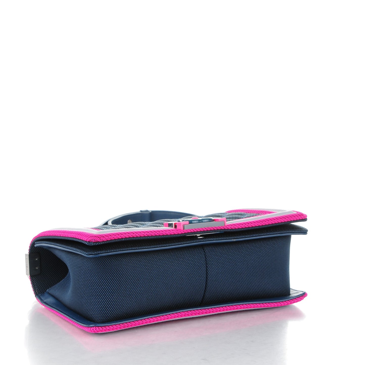 Canvas Quilted Medium Fluo Boy Flap Dark Navy Fuchsia Grey