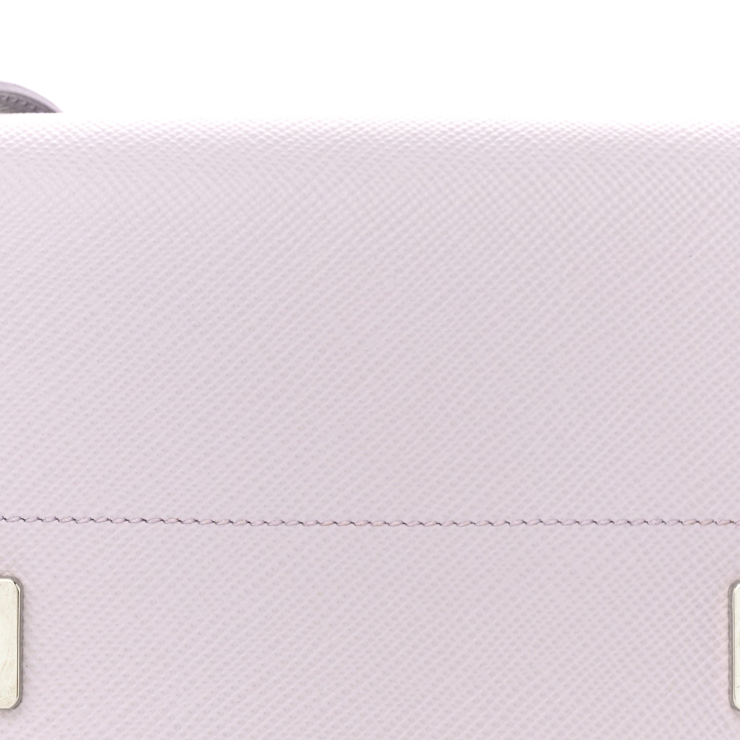 Saffiano Cuir Twist Lock Chain Flap Crossbody Bag Glicine