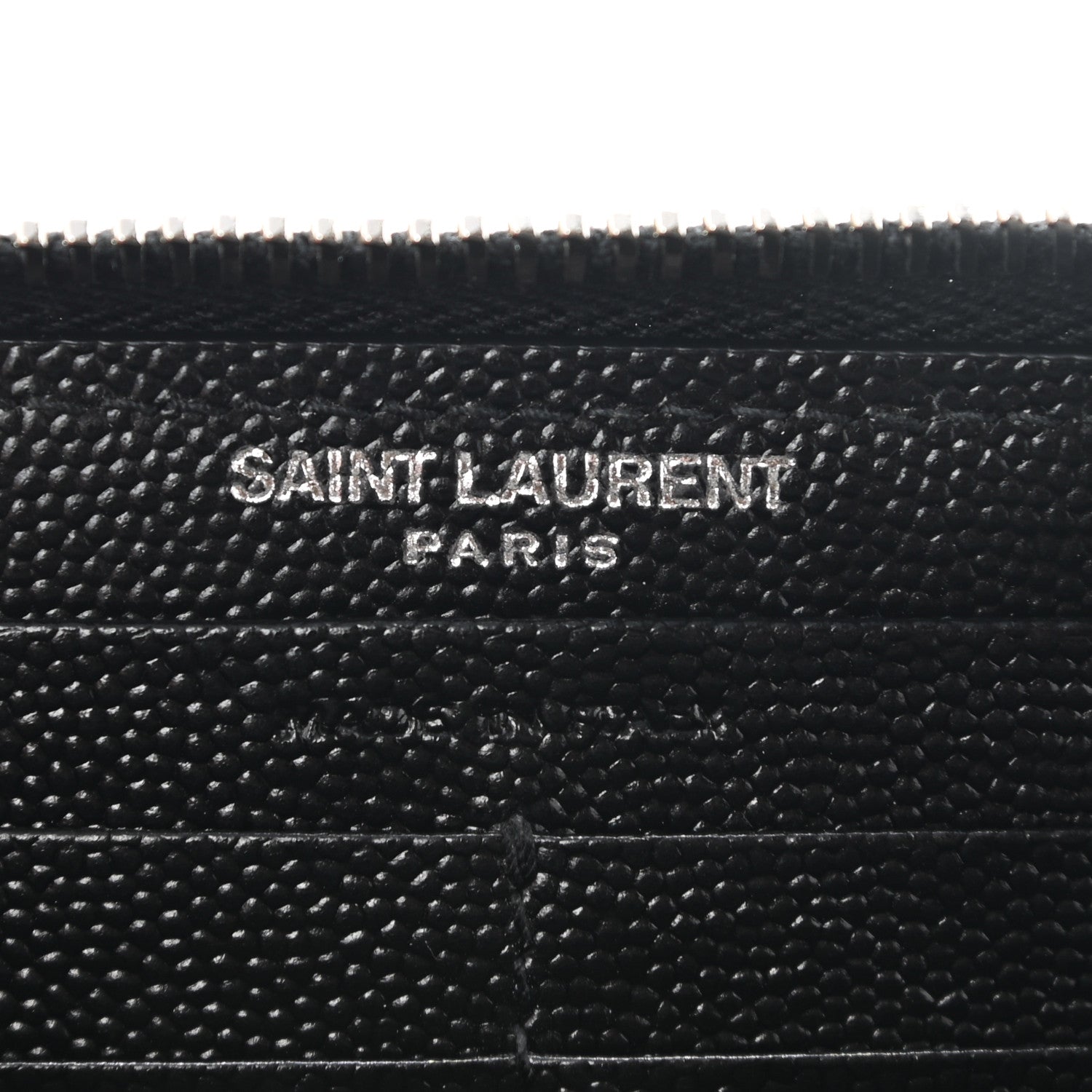 Saint Laurent Grain De Poudre Matelasse Chevron Monogram Zip Around Wallet Black 6 of 6