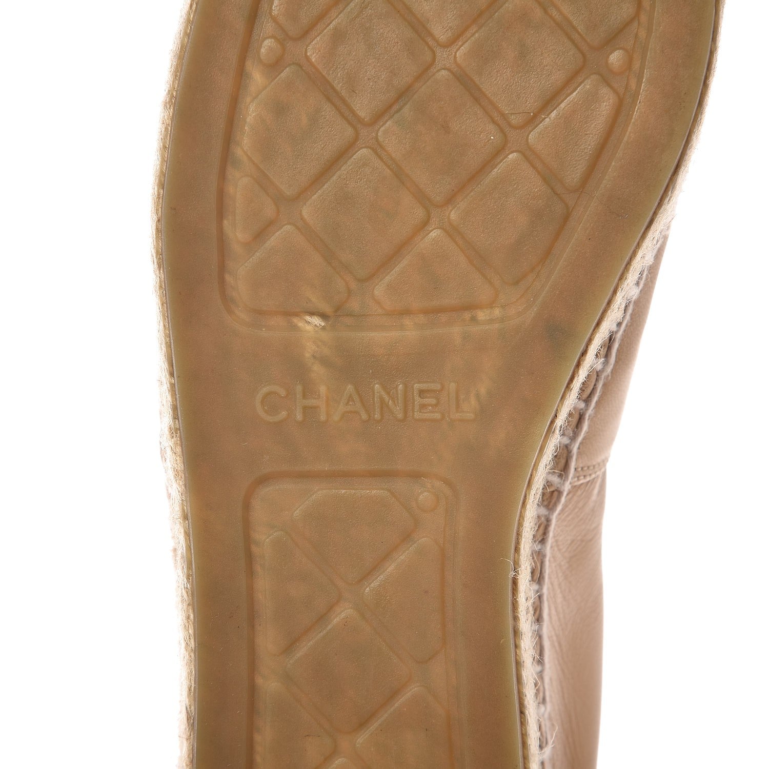Chanel Lambskin CC Espadrilles 39 Beige Black 8 of 10