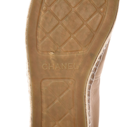 Chanel Lambskin CC Espadrilles 39 Beige Black 8 of 10