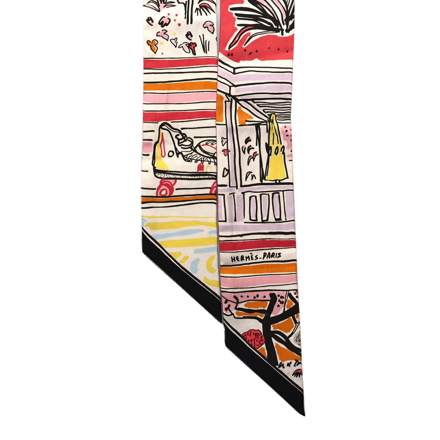 Silk Twilly Rayures d'Ete Jaune Bleu Orange