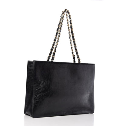 Chanel Shiny Aged Calfskin Shopping Bag Black 3 of 10