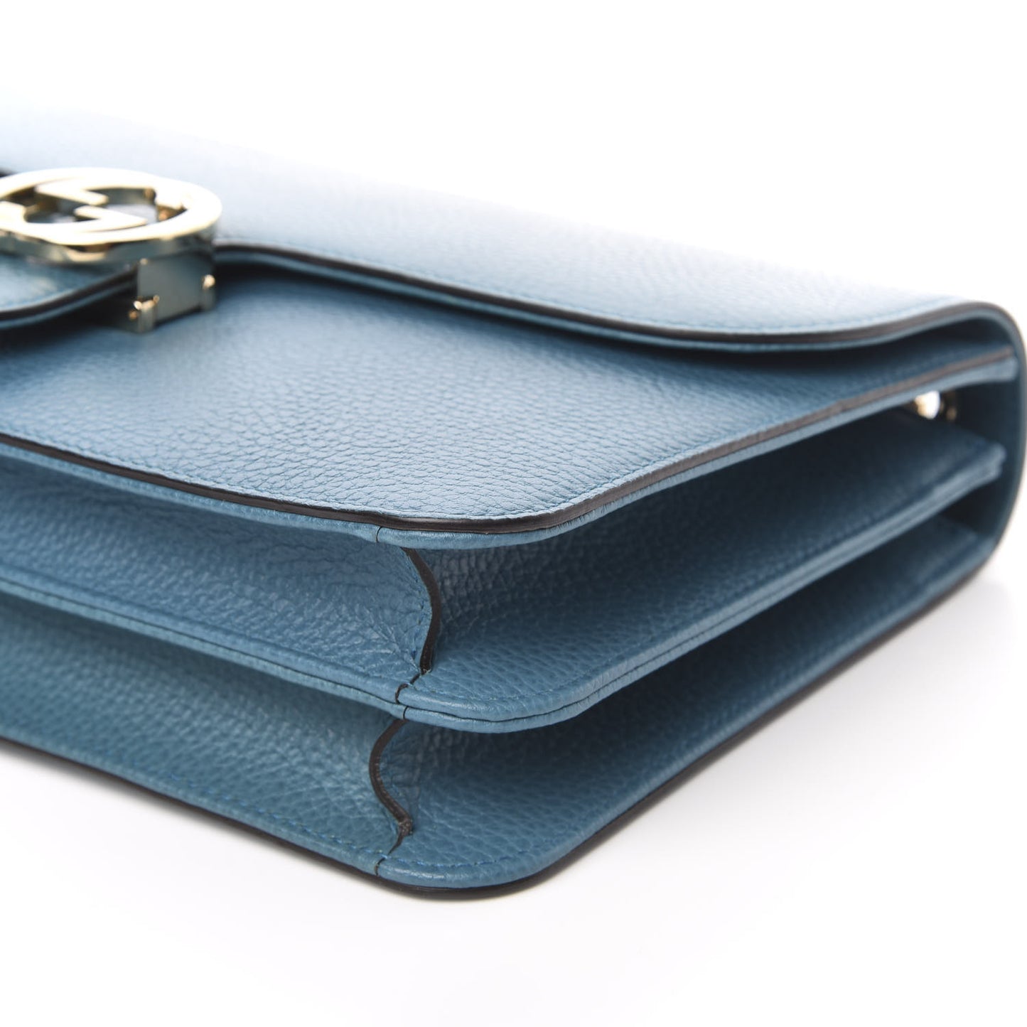 Dollar Calfskin Interlocking G Shoulder Bag Deep Cobalt